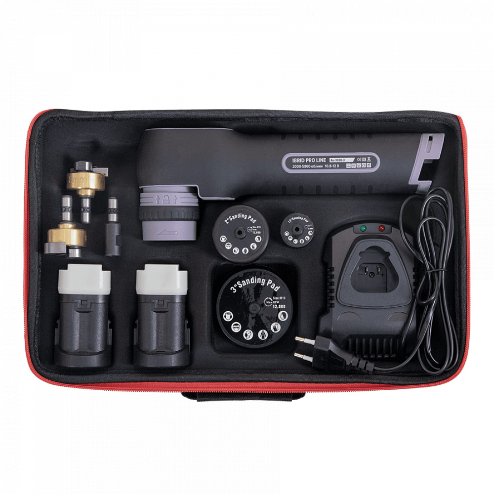 Автономная аккумуляторная полировальная машинка iBrid Pro Line Extended Kit 12V и 220V Au-3030-3E