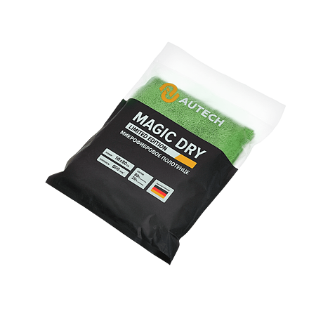 MAGIC DRY Микрофибровое полотенце 50*80 см, зелёное, 600гр/м2 для сушки авто Au-249g