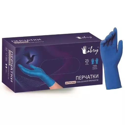 Перчатки латексные повышенной прочности хайриск xl libry (50шт)